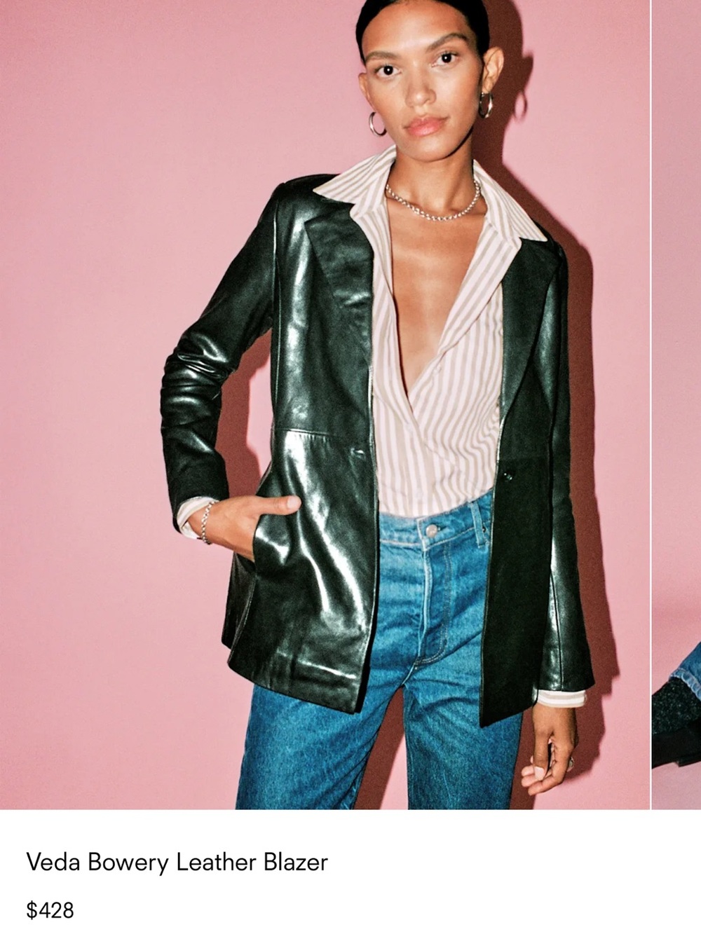 Veda Bowery Leather Blazer